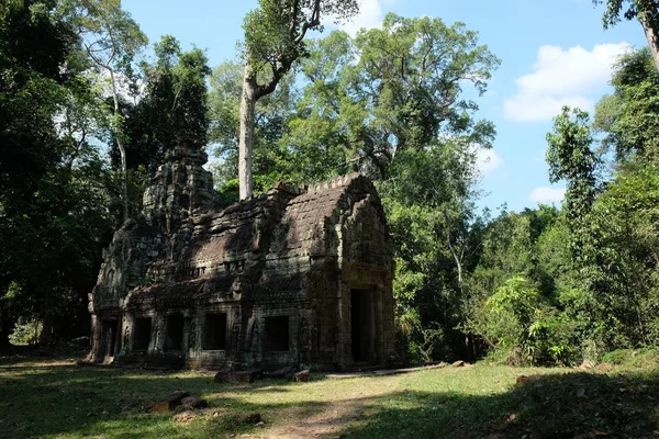 Středověký Khmerský Chrám Preah Khan Středověké Zříceniny Lese — Stock fotografie