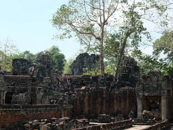 Руины Древнего Комплекса Преах Хан Джунглях Камбодии — стоковое фото