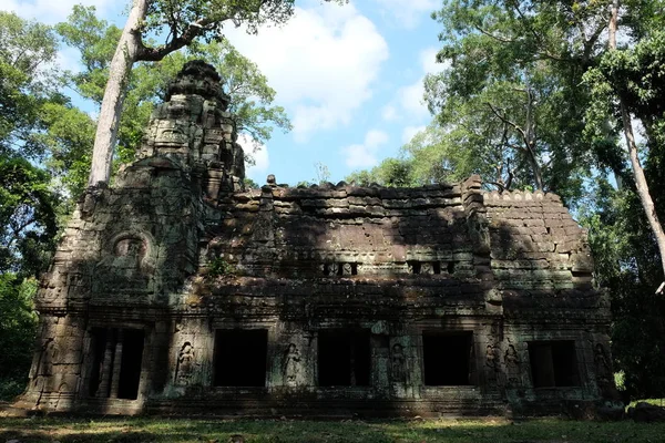Средневековый Кхмерский Храм Преа Хана Средневековые Руины Лесу — стоковое фото