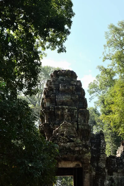 Středověký Khmerský Chrám Preah Khan Středověké Zříceniny Lese — Stock fotografie