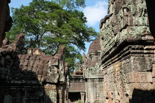 Руины Средневековых Каменных Зданий Камбодже Разрушенные Старые Здания — стоковое фото