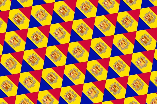 安道尔国旗颜色的简单几何图案 — 图库照片