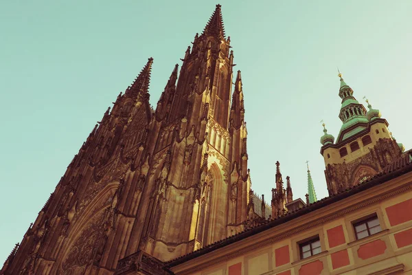 Gotico Medievale Cattedrale San Vito Praga — Foto Stock