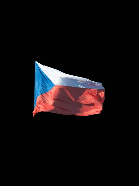 Tjeckiska Republikens Flagga Vinkar Vinden Isolerad Bakgrund — Stockfoto
