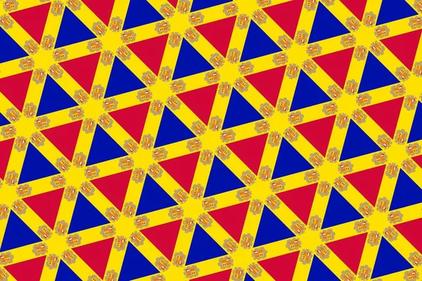 Padrão Geométrico Simples Nas Cores Bandeira Nacional Andorra — Fotografia de Stock