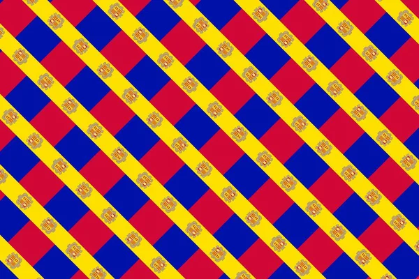 Απλό Γεωμετρικό Σχέδιο Στα Χρώματα Της Εθνικής Σημαίας Της Ανδόρας — Φωτογραφία Αρχείου