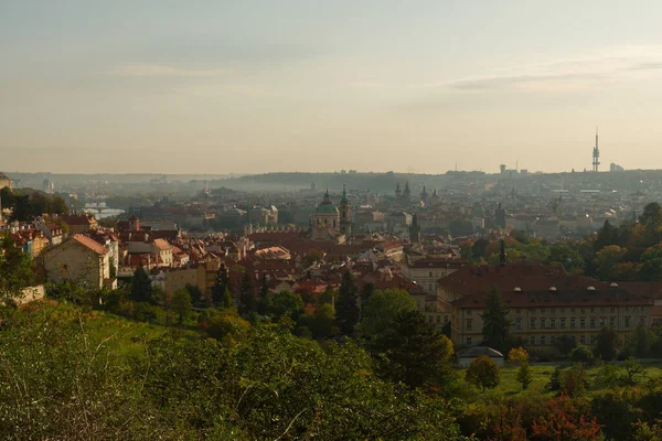 Miejska Panorama Pragi Ogólny Widok Miasto — Zdjęcie stockowe