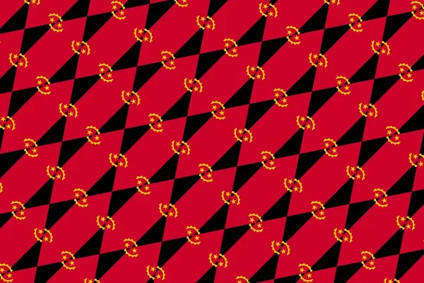 Enkelt Geometriskt Mönster Färgerna Angolas Nationella Flagga — Stockfoto