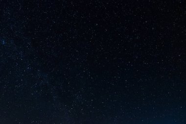 Arkaplan olarak yıldızlı gökyüzü. Gece gökyüzü.