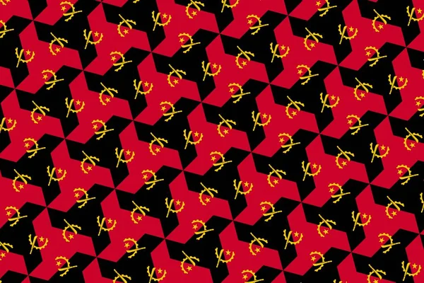 Padrão Geométrico Simples Nas Cores Bandeira Nacional Angola — Fotografia de Stock