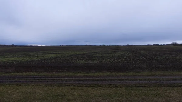 Campo Agrícola Una Noche Nublada Campo Paisaje — Foto de Stock