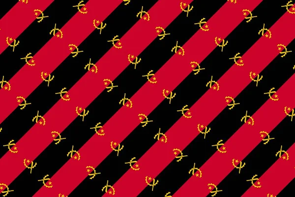 Einfaches Geometrisches Muster Den Farben Der Angolanischen Nationalflagge — Stockfoto