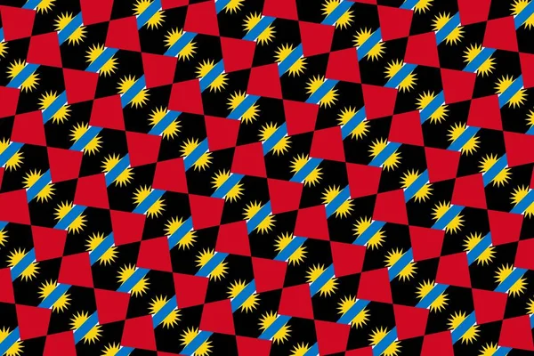 Jednoduchý Geometrický Vzor Barvách Národní Vlajky Antiguy Barbudy — Stock fotografie