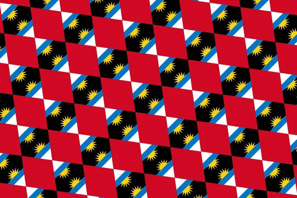 Padrão Geométrico Simples Nas Cores Bandeira Nacional Antígua Barbuda — Fotografia de Stock