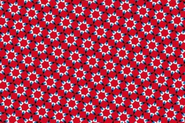 Antigua ve Barbuda ulusal bayrağının renklerinde basit geometrik desen