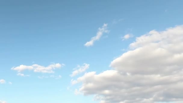 Cielo Nublado Nubes Blancas Esponjosas Cielo Azul Cronograma — Vídeo de stock