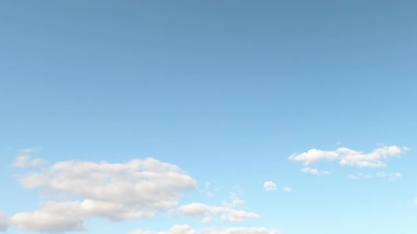曇った空 青空に浮かぶふわふわの白い雲 タイムラプス — ストック動画
