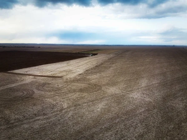 Agricultural Machinery Field Aerial View Agricultural Work — Stock Photo, Image