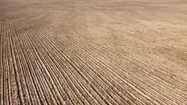 Campo Arável Vista Aérea Paisagem Campo Agrícola Como Fundo — Fotografia de Stock