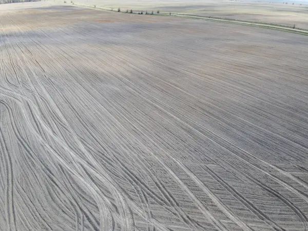 Plowed Agricultural Field Aerial View Agricultural Land — Stock Photo, Image
