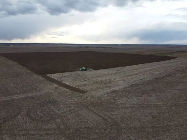 Agricultural Machinery Field Aerial View Agricultural Work — Stock Photo, Image