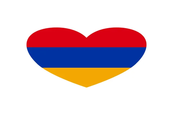 Armenian Lippu Sydämen Muotoon Eristetty Valkoisella Pohjalla — kuvapankkivalokuva