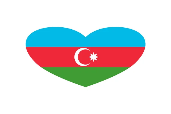 Aserbaidschanische Flagge Herzform Isoliert Auf Weißem Hintergrund — Stockfoto