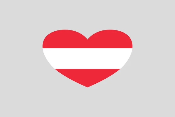 Bandera Austria Forma Corazón Fondo Aislado —  Fotos de Stock