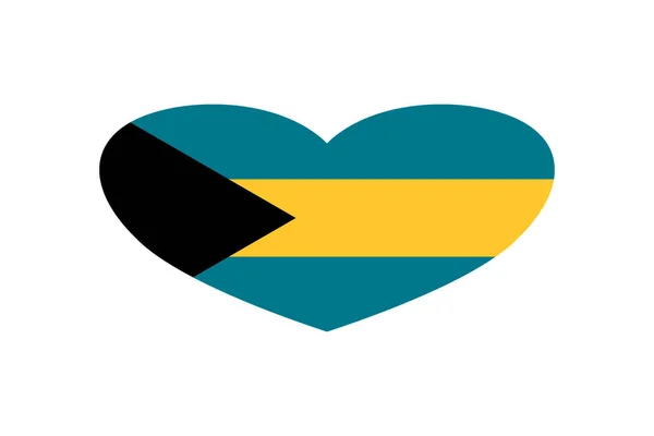 Багамський Прапор Формі Серця Ізольовані Білому Тлі — стокове фото