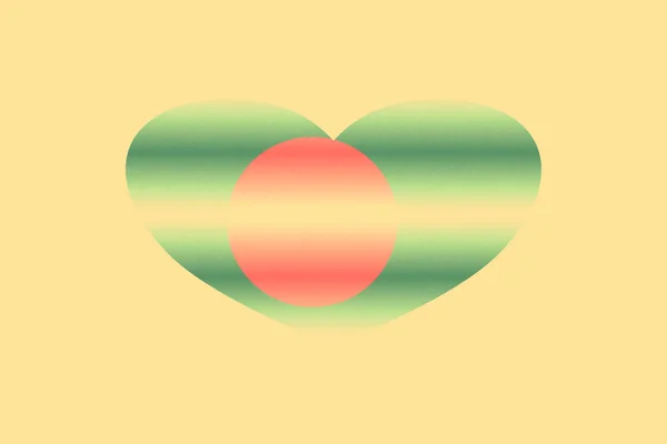 Abstrakte Flagge Von Bangladesch Grunge Herzform Pastell Hinterlegt Getreide — Stockfoto