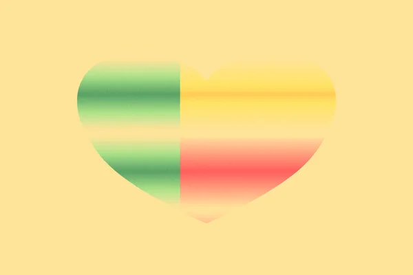 Abstracte Vlag Van Benin Grunge Hartvorm Pastel Achtergrond Graan — Stockfoto