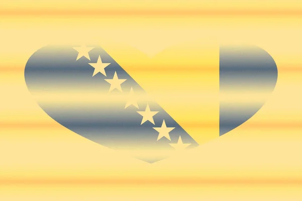 Bandera Abstracta Bosnia Herzegovina Forma Corazón Grunge Fondo Pastel Granos —  Fotos de Stock