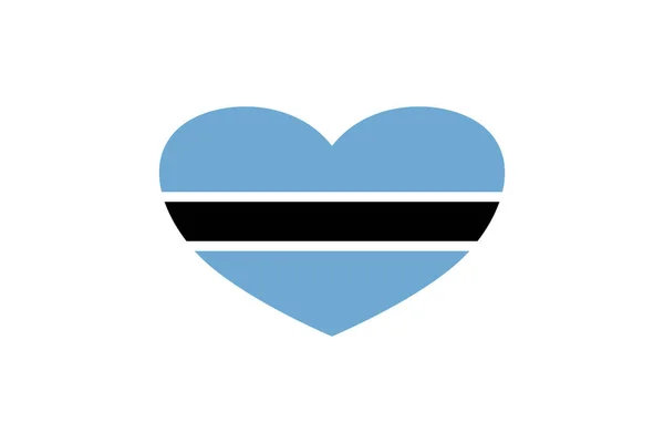 Bandera Botswana Forma Corazón Aislado Sobre Fondo Blanco —  Fotos de Stock