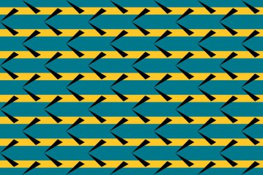 Bahamalar 'ın ulusal bayrağının renklerinde basit geometrik desen