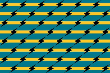 Bahamalar 'ın ulusal bayrağının renklerinde basit geometrik desen