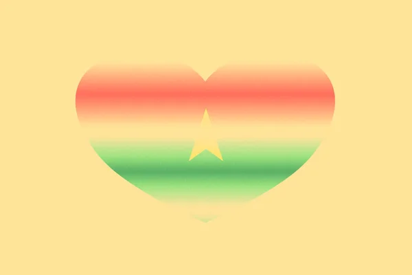 Bandera Abstracta Burkina Faso Forma Corazón Grunge Fondo Pastel Granos —  Fotos de Stock