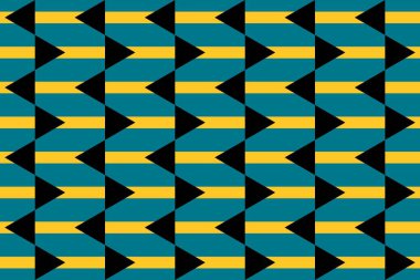 Bahamalar 'ın ulusal bayrağının renklerinde basit geometrik desen