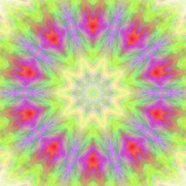 Soyut kaleydoskop arkaplanı. Güzel çok renkli kaleydoskop dokusu. Eşsiz kaleydoskop tasarımı.