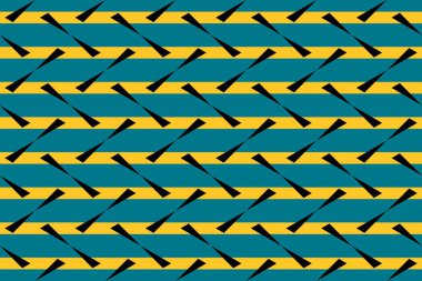 Bahamalar 'ın ulusal bayrağının renklerinde basit geometrik desen