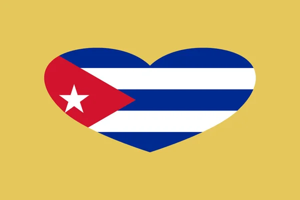 Bandeira Cuba Forma Coração Isolado Segundo Plano — Fotografia de Stock
