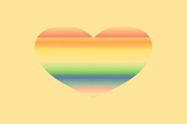 Abstrakte Flagge Von Gay Pride Grunge Herzform Pastell Hinterlegt Getreide — Stockfoto