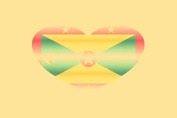 Abstrakte Flagge Von Grenada Grunge Herzform Pastell Hinterlegt Getreide — Stockfoto