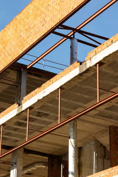 Viejo Edificio Abandonado Sin Terminar Está Vacío Deja Colapsar Con — Foto de Stock