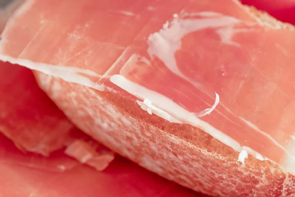 Jamón Español Forma Seca Jamón Serrano Bello Jamón Italiano Prosciutto —  Fotos de Stock