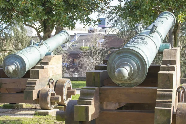 Spagna Asturie Oviedo Febbraio 2019 Vecchio Cannone Storico Nel Parco — Foto Stock