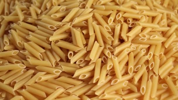 Pile Wheat Pasta Cooking Full Traditional Italian Dishes — Stock Video