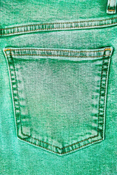 Eski Püskü Yeşil Kot Pantolon Cebi Benekli Kot Soyut Arkaplan — Stok fotoğraf