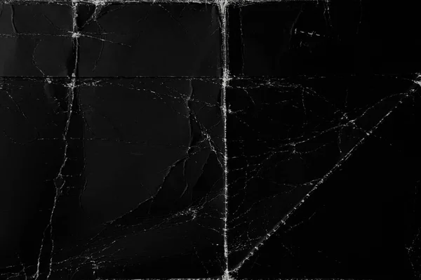 Vieja Superficie Plegada Papel Negro Oscuro Con Polvo Arrugas — Foto de Stock