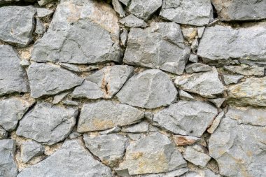 Taş duvar arka planı. - Yakın çekim. Copspace. Doğal gri doku.