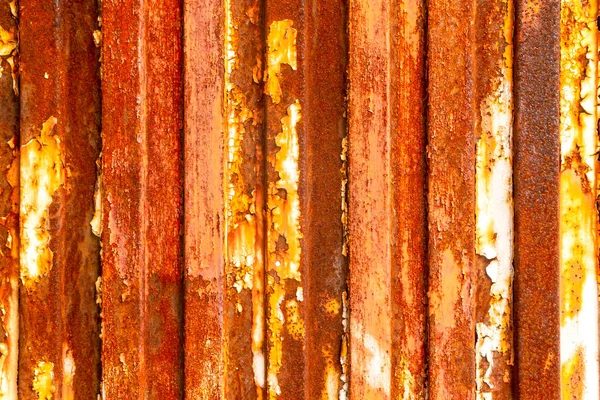 Vecchio Recinto Arrugginito Materiale Zincato Corroso Texture Astratta Brillante — Foto Stock